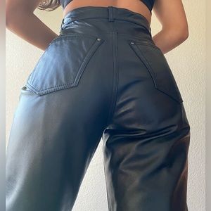 Wilsons Leather Black Straight Leg Pants